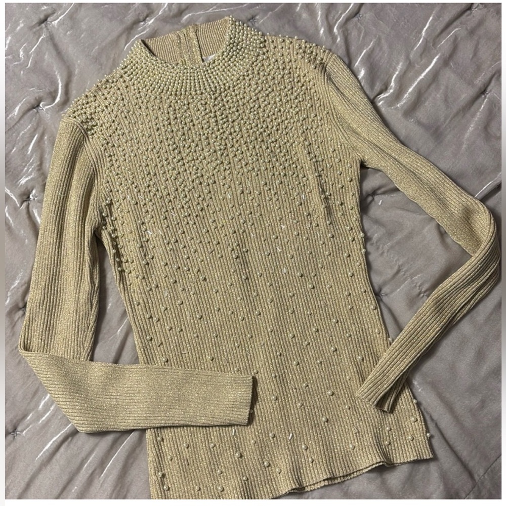 Vintage beaded silk and lurex sweater Chanel Adam lippes